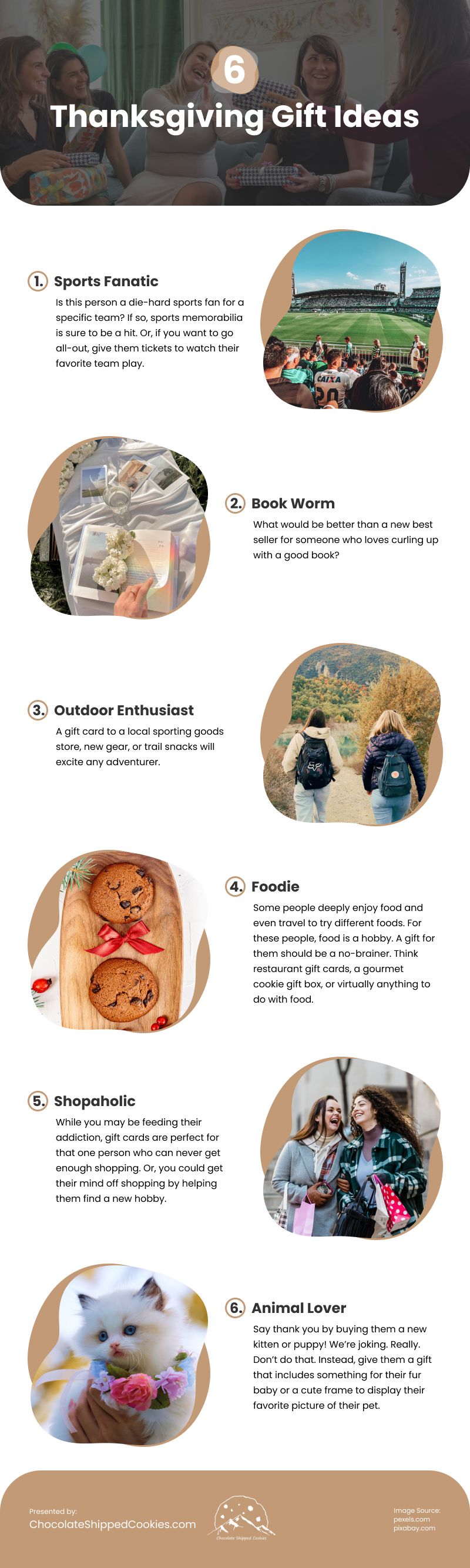 6 Thanksgiving Gift Ideas Infographic